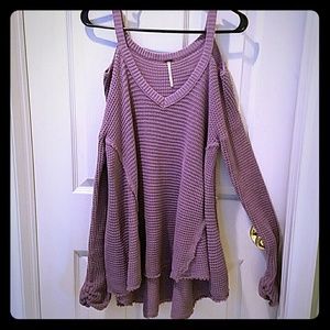 Free People Moonshine Cold Shoulder Tunic  Sweater