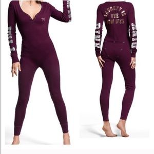 VS PINK MAROON ONESIE WITH BLING