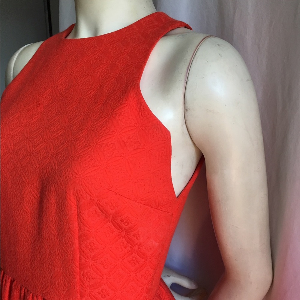 Cynthia Steffe 4 Orange Brocade Party Dress Cockta - Picture 3 of 8