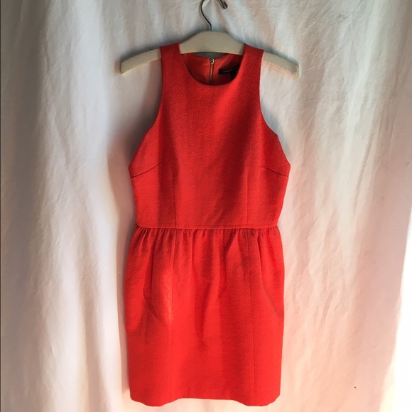 Cynthia Steffe 4 Orange Brocade Party Dress Cockta - Picture 5 of 8