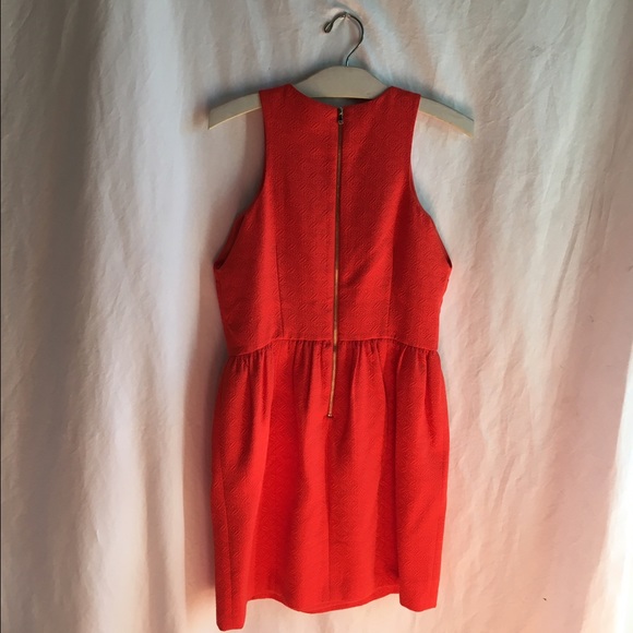 Cynthia Steffe 4 Orange Brocade Party Dress Cockta - Picture 6 of 8