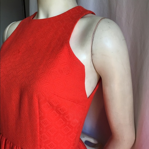 Cynthia Steffe 4 Orange Brocade Party Dress Cockta - Picture 3 of 8