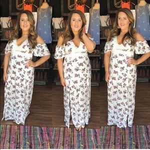 Cold shoulder maxi