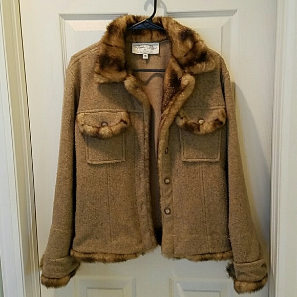 Tasha Polizzi Saddleblanket Style Coat w/Faux Fur
