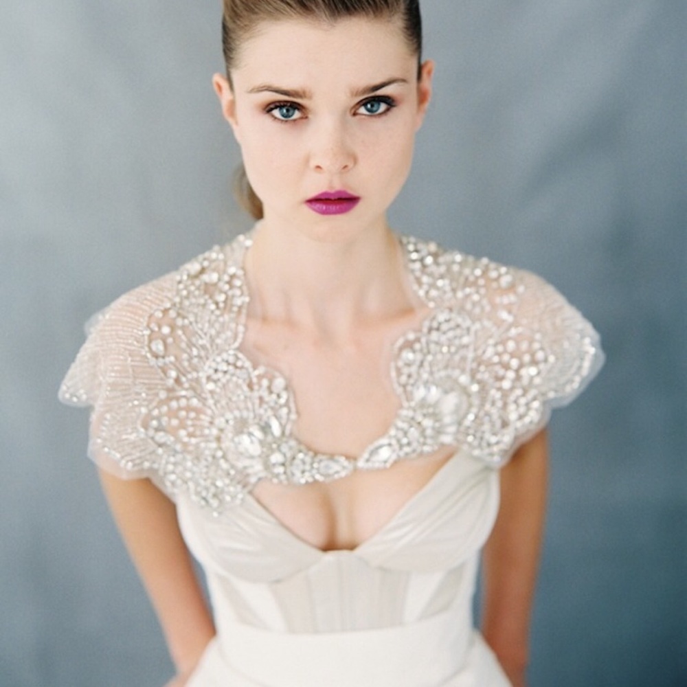 Beaded wedding shoulder cape