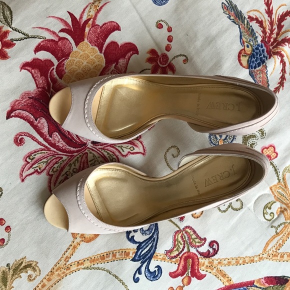 JCrew nude peep toe heels