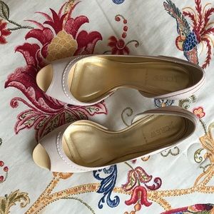 JCrew nude peep toe heels