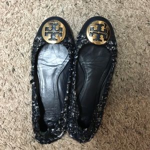 Tory Butch tweed flat