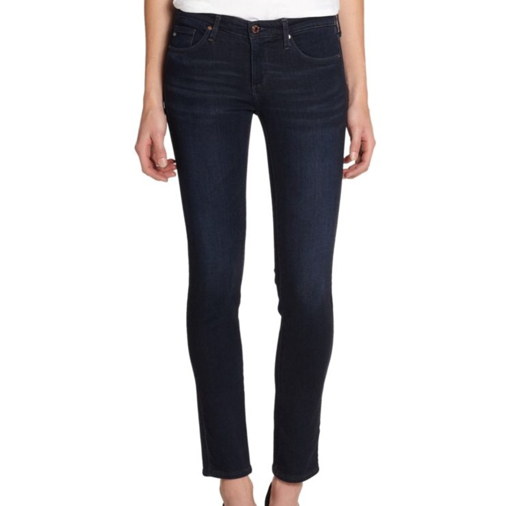 Dark wash AG "The Stilt" cigarette jean