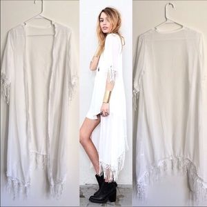 Beautiful Long Sheer White Duster