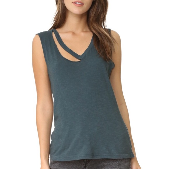 LNA edgy distressed tank top, size L