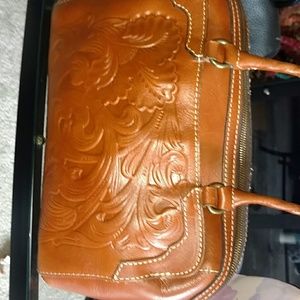 Leather purse with beautiful tooling
