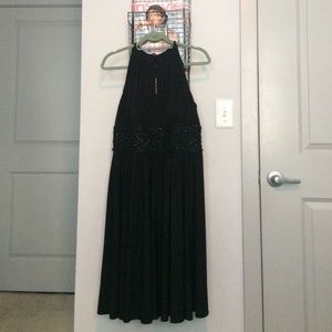 Keyhole beaded black A-line dress from Nordstrom