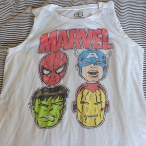 Super heroes sleeveless t shirt