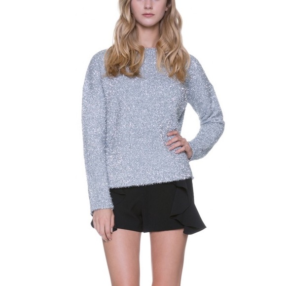 Endless Rose, Rockefeller Knit Top, Silver - Picture 2 of 2