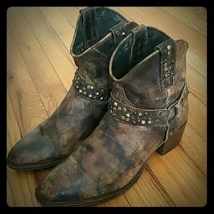 Frye Deborah Studded Harness Ankle Boot