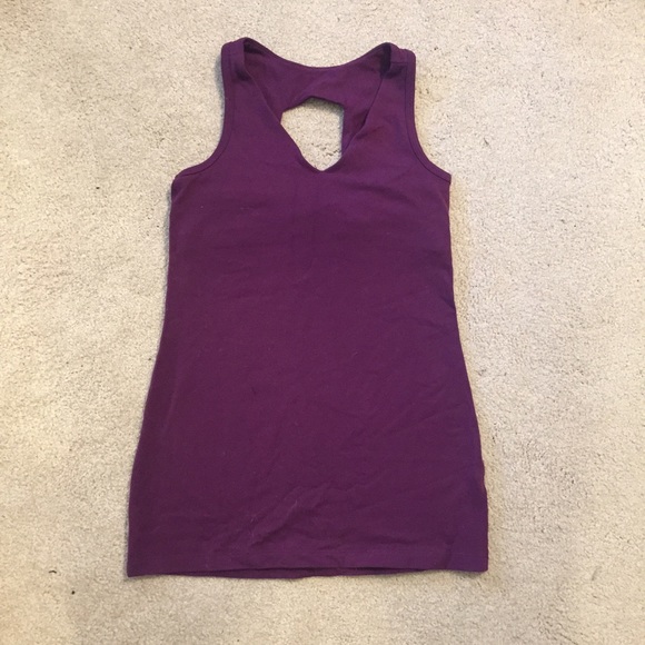 Beyond Yoga Purple Tank Top with cut out on back