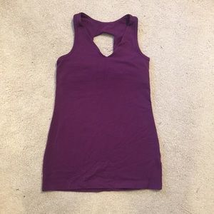 Beyond Yoga Purple Tank Top with cut out on back