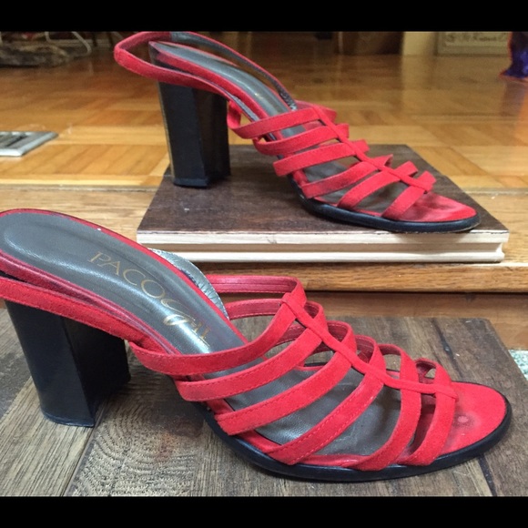 Paco Gil Red Suede Strappy Sandal