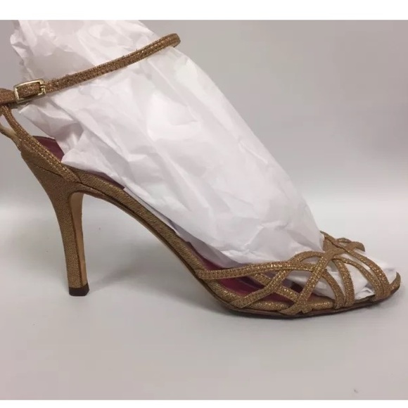 Kate Spade Strappy Glitter Heels Sz 6 1/2
