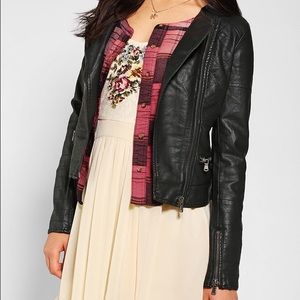 Women's Members Only Quilted Leather Moto Jacket