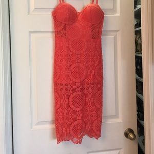 Bebe coral lace dress