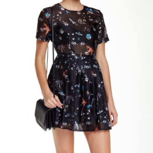 re:named Space Cartoon Organza Dress