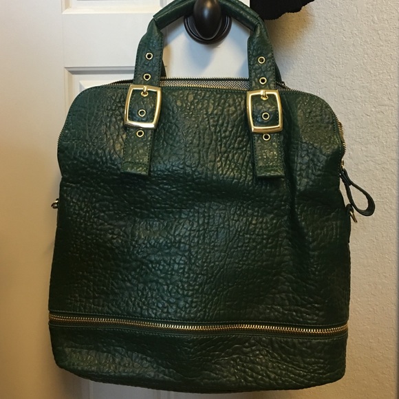 Amazing Green Embossed Bag with Gold Hardware