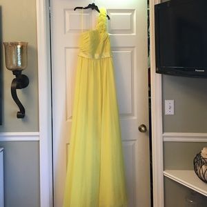 Bright yellow bridesmaid/ prom dress
