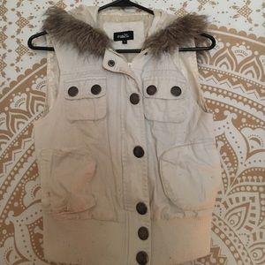 Fur hooded vest