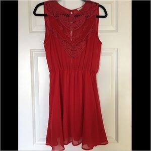 Tobi Red Lace Dress