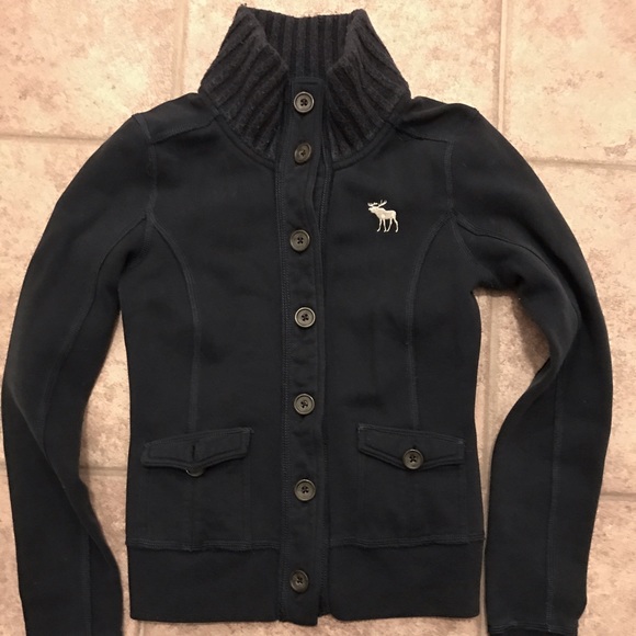 Abercrombie Button Down Cardigan Navy Girls XL