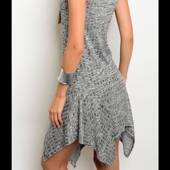 SALE Charcoal Sleeveless Marble Knit Ribbed Dress - Picture 2 of 3