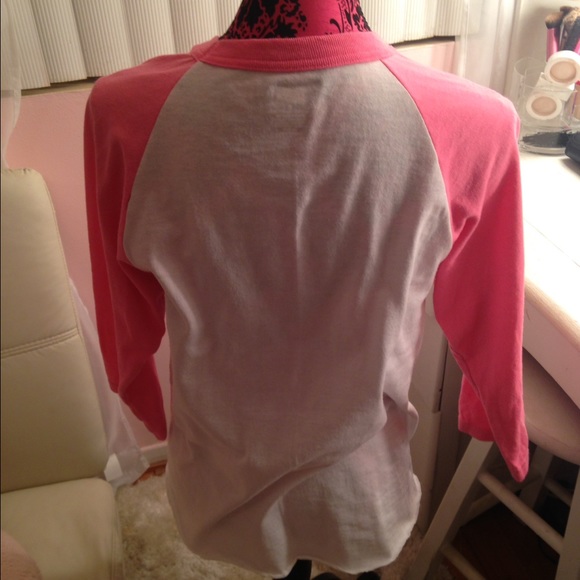 Pink & white baseball tee - Picture 2 of 2