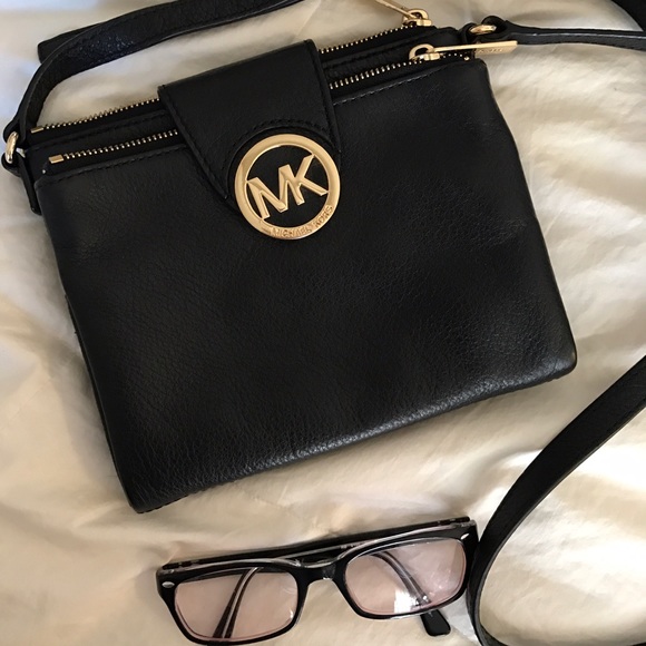 Michael Kors black leather cross body