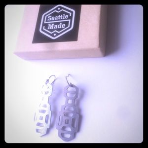 Metal hand made in Seattle earrings