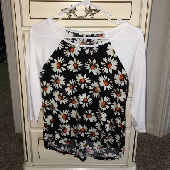 Floral baseball tee