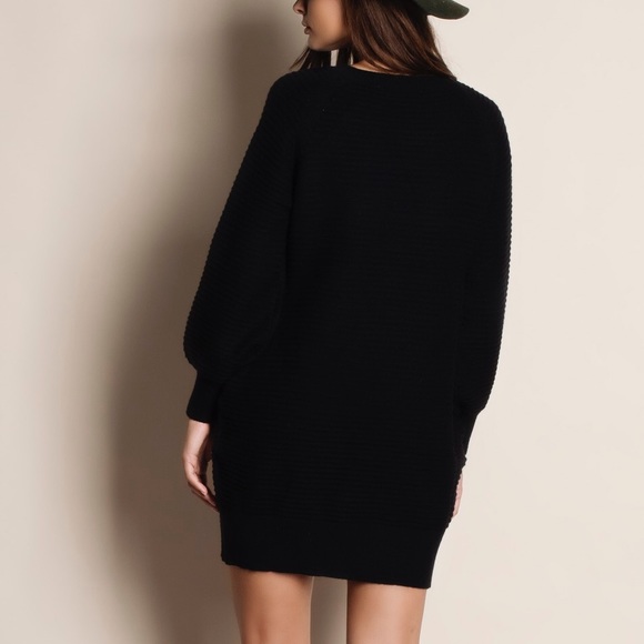 Faux Button Long Sleeve Sweater Dress - Picture 3 of 4