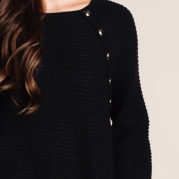 Faux Button Long Sleeve Sweater Dress - Picture 4 of 4