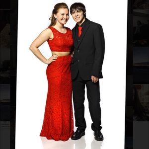 Red Two-Piece Prom Dress Size Small