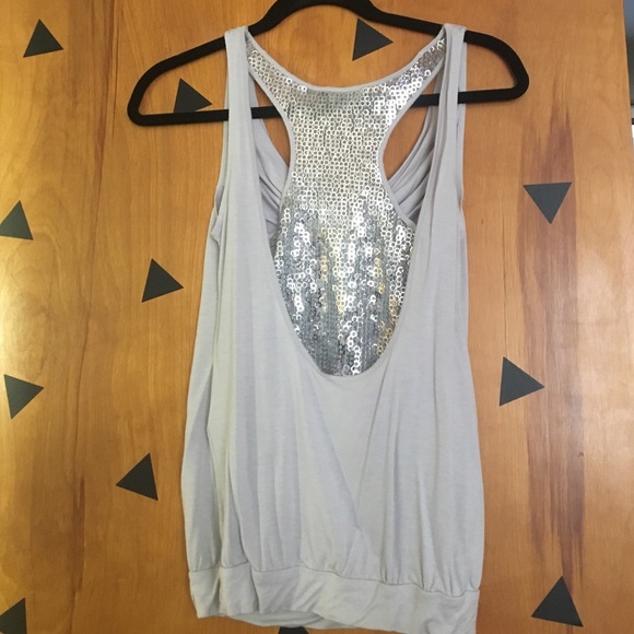 Shimmery top with sequined back