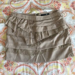 Tan Ruffled Skirt