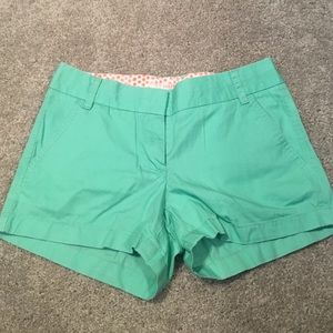 J. Crew chino shorts in mint green