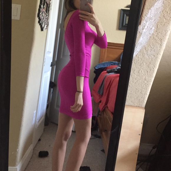 Pink Bebe body on dress