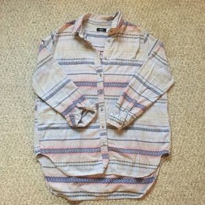 Tribal Pattern Urban Outfitters High-Low Button Up