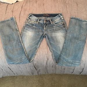 Silver "Mckenzie Flap" jeans.