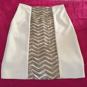 Cream and sparkle pencil skirt