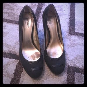 Coach, black, wedges