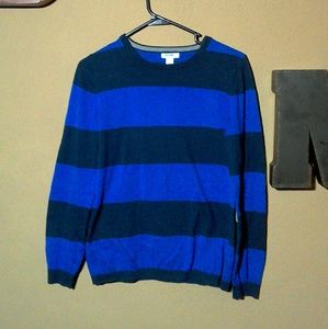 Old Navy striped sweater w/grey elbow patches, M