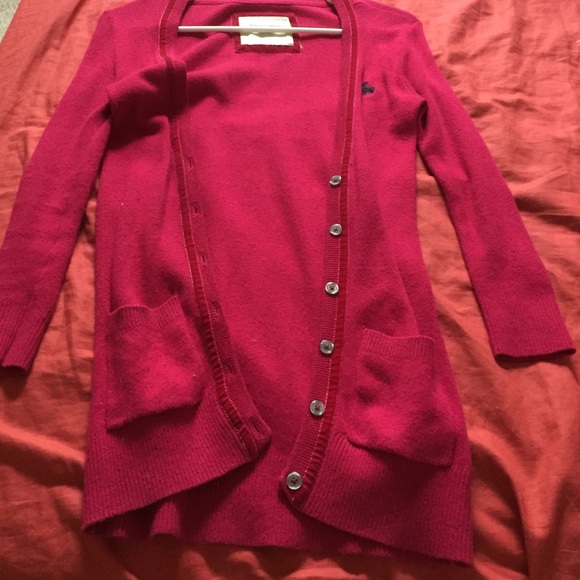 Pink long Abercrombie and fitch cardigan